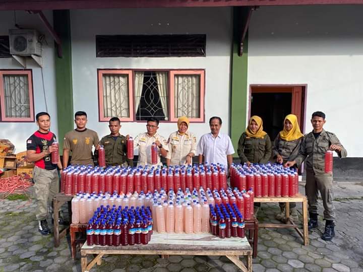 Satpolpp Kab. Lombok Timur Mengamankan Ratusan Liter Miras Tradisional